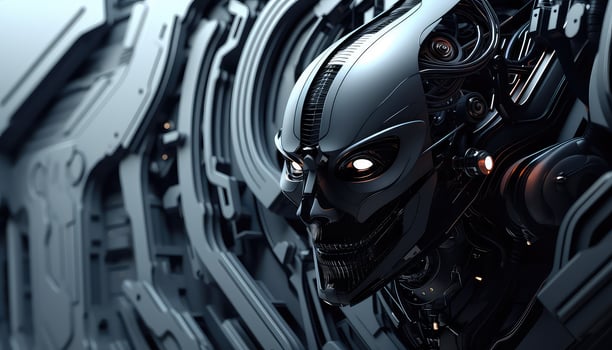 Abstract Wallpaper with Robotic Edge 3D Design Elements AI generated photo