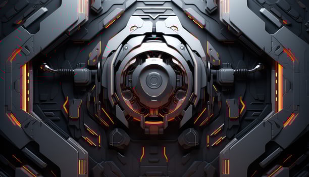 Abstract Wallpaper with Robotic Edge 3D Design Elements AI generated photo