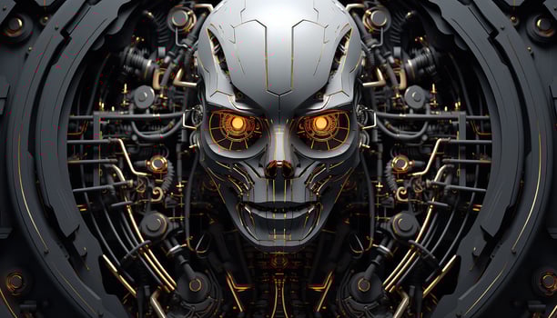 Abstract Wallpaper with Robotic Edge 3D Design Elements AI generated photo