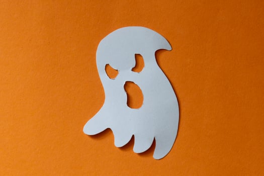 halloween ghost paper cut element photo