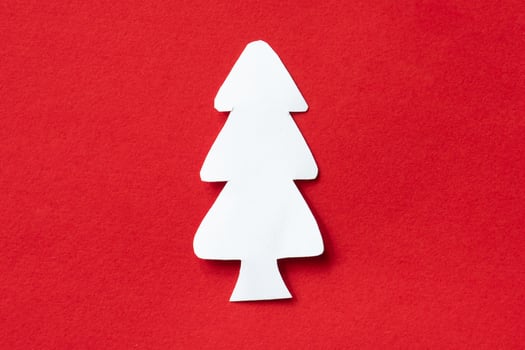 red christmas tree paper cut photo