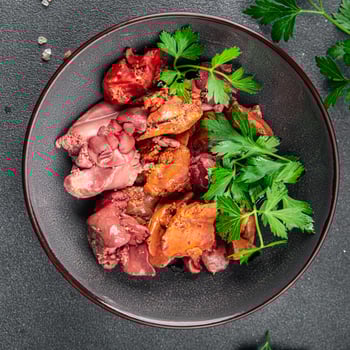 chicken liver confit snack meal chicken offal eating appetizer food on the table copy space food photo