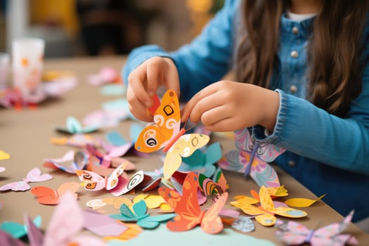 colorful paper butterfly. AI Generated photo