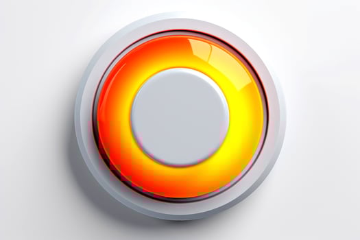 Abstract high tech multicolor button on white background, Generative AI photo