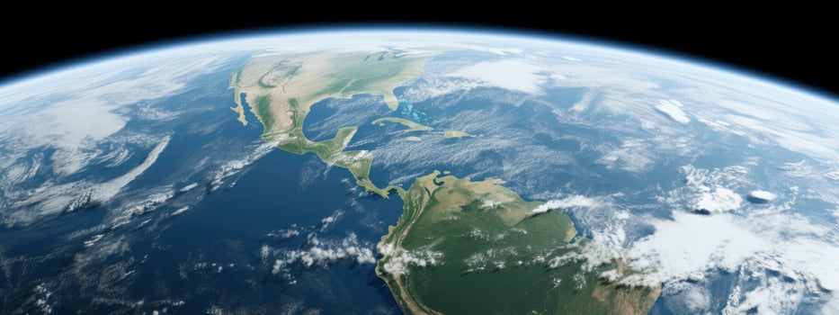 Planet of the earth view form space copy space, Generative AI photo