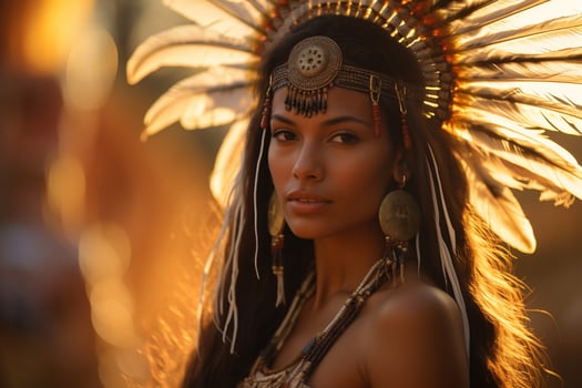 native american man indian tribe portrait in front of nature photo