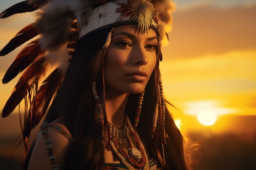 native american man indian tribe portrait in front of nature photo