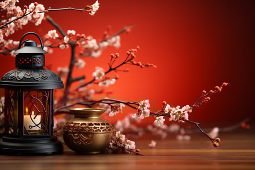 Chinese lantern for festives with copy space AI Generated photo