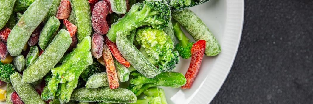 frozen vegetables mix broccoli, corn, carrots, green peas, green beans, bell peppers, beans fresh delicious healthy eating cooking appetizer meal food snack on the table photo