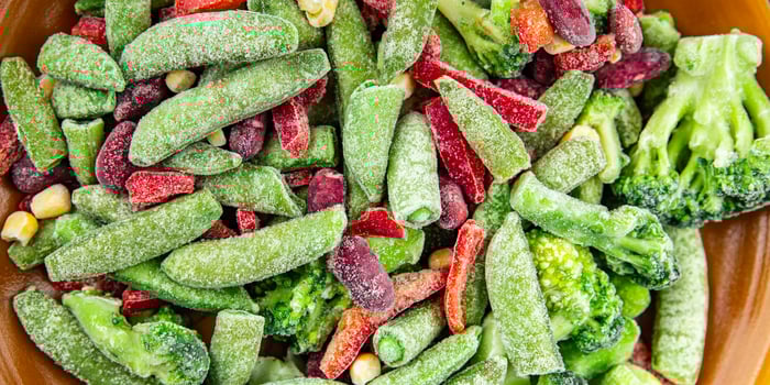 frozen vegetables mix broccoli, corn, carrots, green peas, green beans, bell peppers, beans fresh delicious healthy eating cooking appetizer meal food snack on the table photo