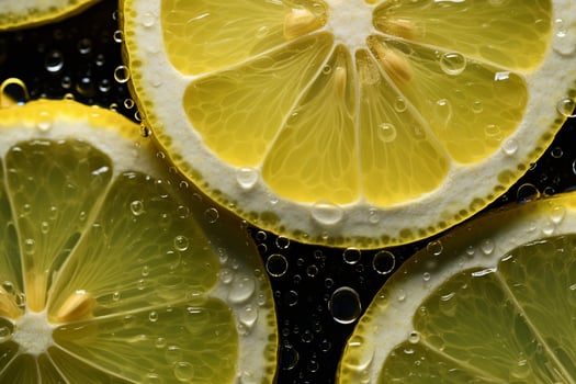 AI generated Slices of lemon and lemon as a background photo