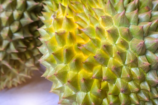 Durian skin with sharp thorns. photo