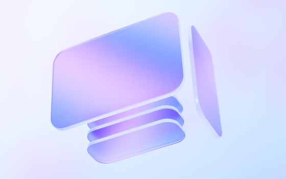 Transparent glass with gradient colors, 3d rendering. photo
