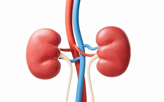 Kidney with biology and health care concept, 3d rendering. photo