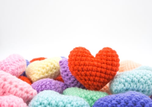 Love hearts on white background photo