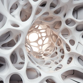 Ai generated abstract futuristic background wall texture detail. wire. hole. white color. photo