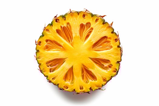 A slice of pineapple isolated on a white background,AI Generated photo