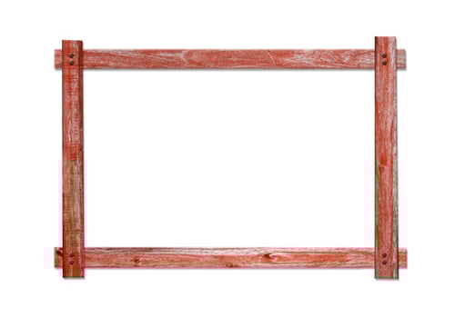 wood frame on white background photo