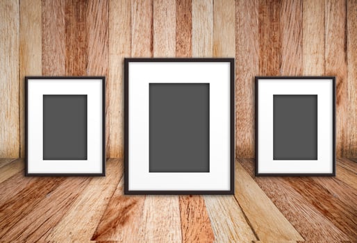 photo frame on wood wall