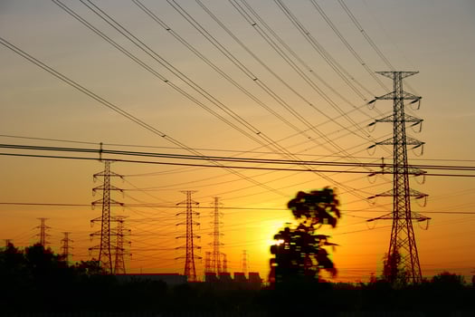 Electricity lines in the sky photo