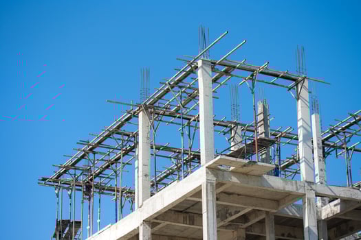 Construction of a building under construction photo