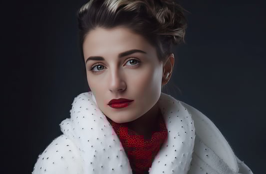 Woman portrait in winter cloth. Generate Ai photo