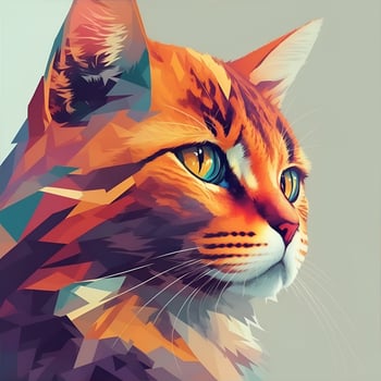 colorful cat illustrations, AI generated photo