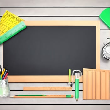 plain black chalkboard, back to school, AI generated photo