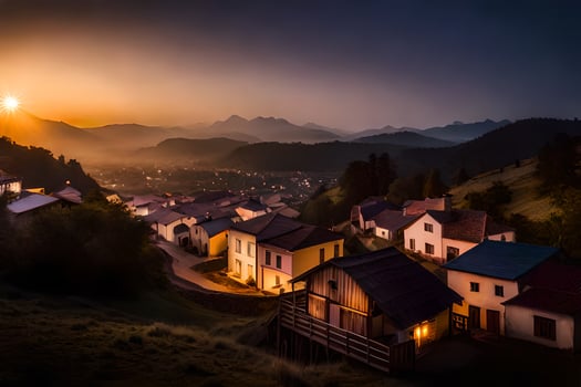 photo wallpaper the sky, mountains, the sun, the mountains, the sun, the mountains,. AI-Generated