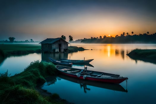 the sunrise in the morning. AI-Generated photo