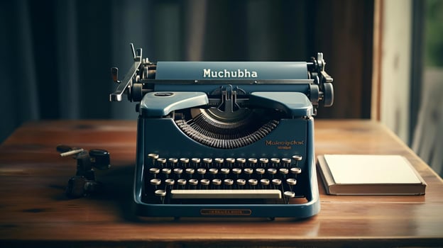 a typewriter on a table AI Generated photo
