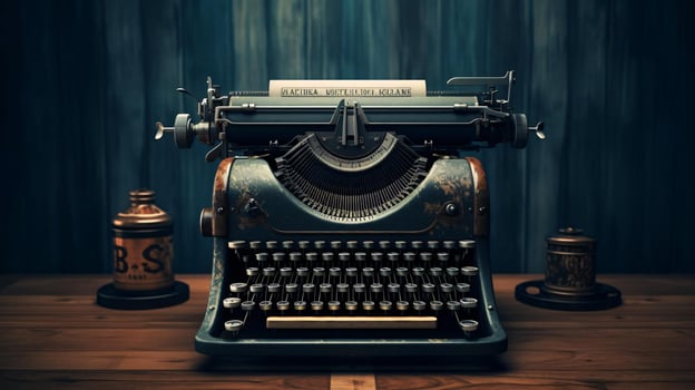 an old typewriter on a table AI Generated photo