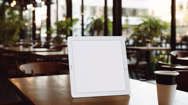 a laptop on a table AI Generated photo