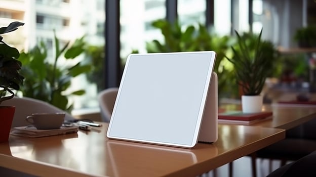 a laptop on a table AI Generated photo