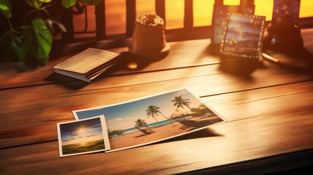 a few pictures on a table AI Generated photo