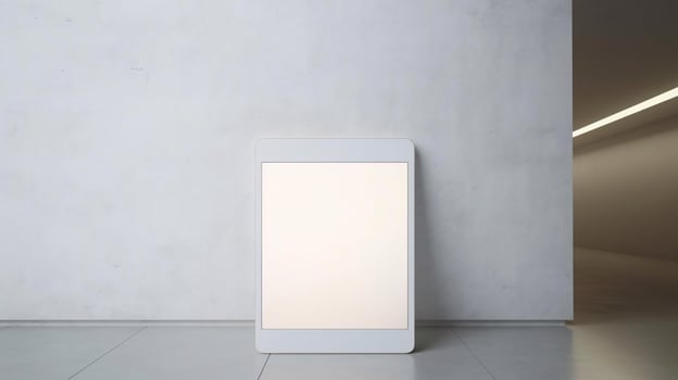 a white wall with a white square in the middle AI Generated photo