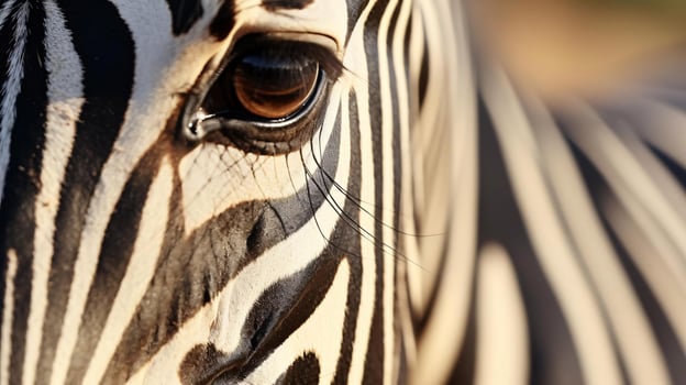 a close up of a zebra's eye AI Generated photo