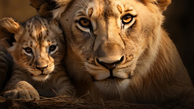 a couple of lions AI Generated photo