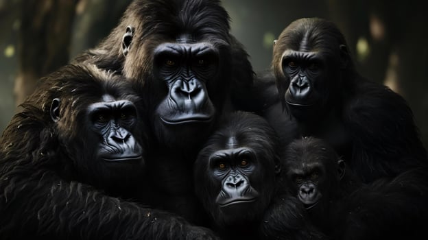 a group of monkeys AI Generated photo