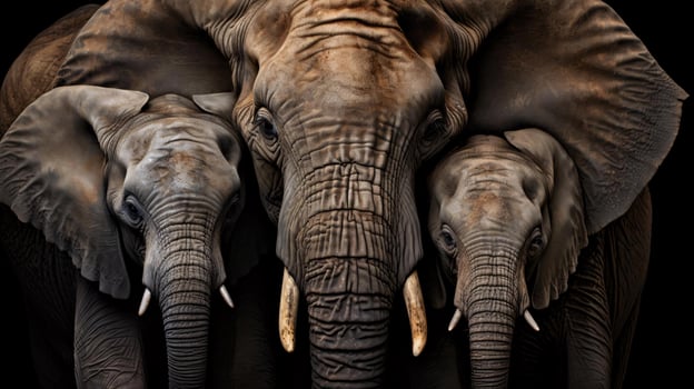 a group of elephants AI Generated photo