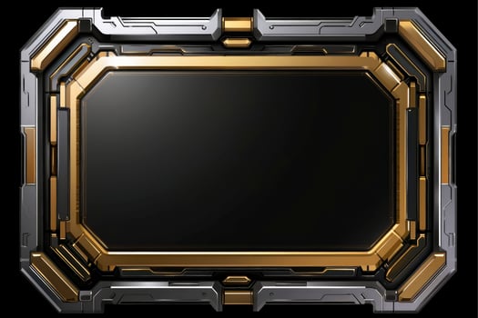 Abstract high tech black border, futuristic technology background, Generative AI photo