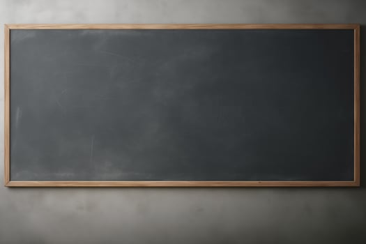 A blank blackboard in a classroom. School concept. AI Generated photo