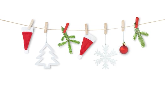Christmas garland isolated photo