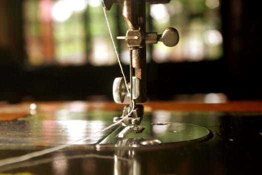 Part of vintage sewing machine photo