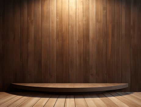 Empty modern interior wooden wall background front view Ai generated photo