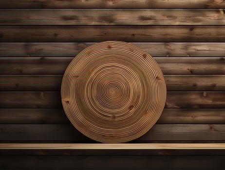 Empty modern interior wooden wall background front view Ai generated photo