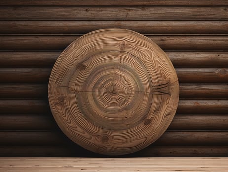 Empty modern interior wooden wall background front view Ai generated photo