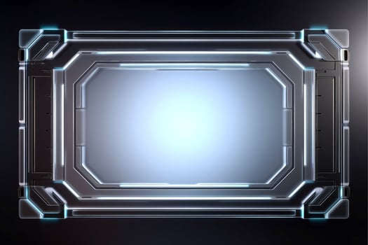 Abstract high tech black border, futuristic technology background, Generative AI photo