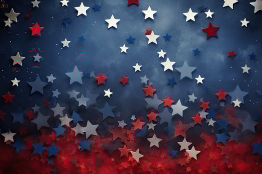 American flag background with red and blue stars, 3d illustration, Memorial Day background with american flag and stars, AI Generated photo