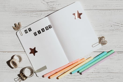 A diary for recording cases, a notebook photo